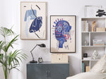 Canvas TREPPIO Abstraktes Muster 63 x 99 cm Blau