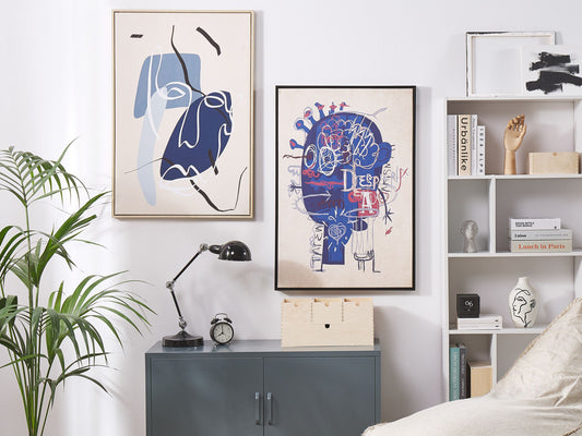 Canvas TREPPIO Abstraktes Muster 63 x 99 cm Blau