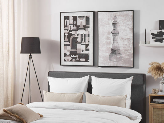 Wanddekoration 63 cm 93 cm Grau BANDO