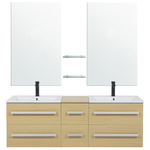 Badmöbel Set heller Holzfarbton MADRID
