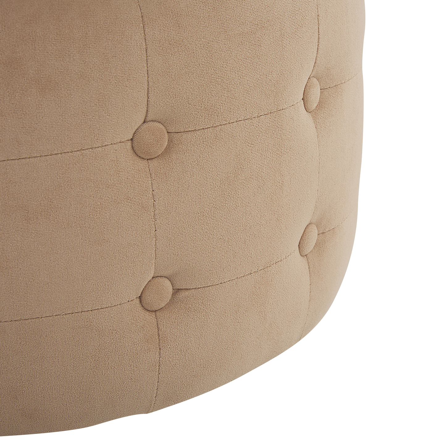 Pouf Samtstoff sandbeige rund ⌀ 55 cm TAMPA