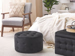 Pouf Samtstoff schwarz rund ⌀ 55 cm TAMPA