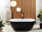 Whirlpool Badewanne freistehend schwarz mit LED 170 x 80 cm NEVIS III