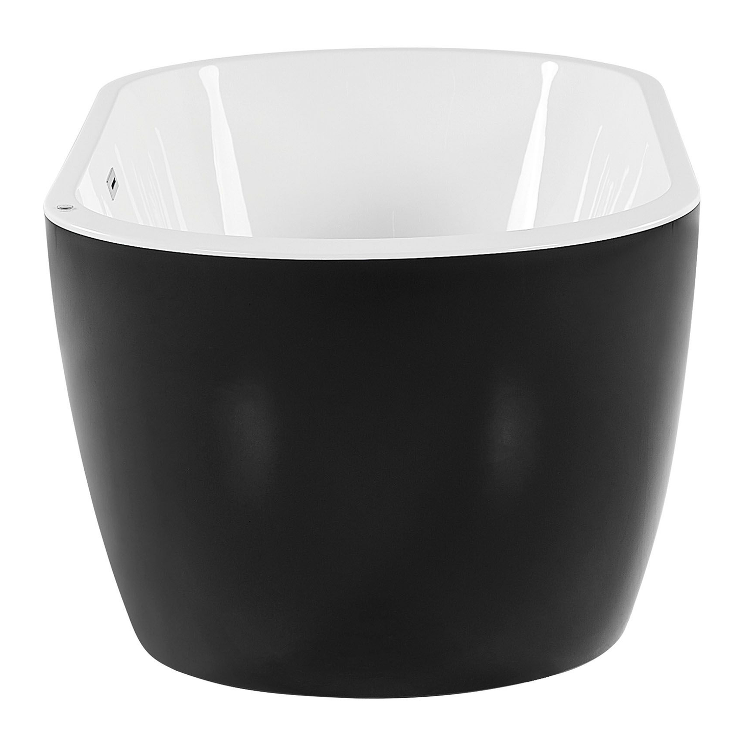 Whirlpool Badewanne freistehend schwarz mit LED 170 x 80 cm NEVIS III