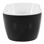 Whirlpool Badewanne freistehend schwarz mit LED 170 x 80 cm NEVIS III