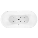 Whirlpool Badewanne freistehend schwarz mit LED 170 x 80 cm NEVIS III