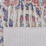 Teppich Blumenmuster mehrfarbig mit Fransen 140 x 200 cm Kurzflor KELKIT