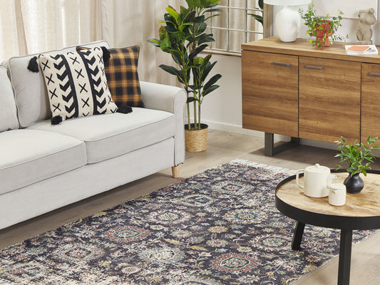 Teppich mehrfarbig 150 x 230 cm orientalisches Muster Kurzflor ARMUTALAN