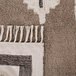 Teppich Baumwolle beige 160 x 230 cm geometrisches Muster Fransen Kurzflor GEYVE