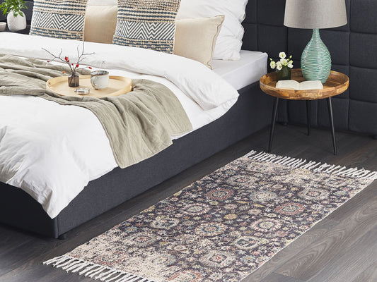 Teppich mehrfarbig 80 x 150 cm orientalisches Muster Kurzflor ARMUTALAN