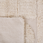 Teppich Baumwolle beige 80 x 150 cm abstraktes Muster Kurzflor DIYADIN