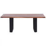 Couchtisch Akazienholz hellbraun / schwarz 120 x 70 cm GRENOLA