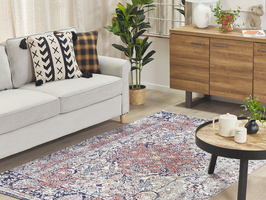 Teppich mehrfarbig orientalisches Muster 140 x 200 cm Kurzflor KORGAN
