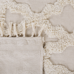 Teppich Baumwolle beige 160 x 230 cm marokkanisches Muster Fransen SULUOVA