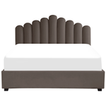 Bett mit Stauraum Samtstoff VINCENNES 180 x 200 cm Taupe