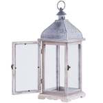 Laterne SAMAR Holz 47 cm Weiss