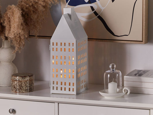 Laterne DOLOK Metall 40 cm Weiss