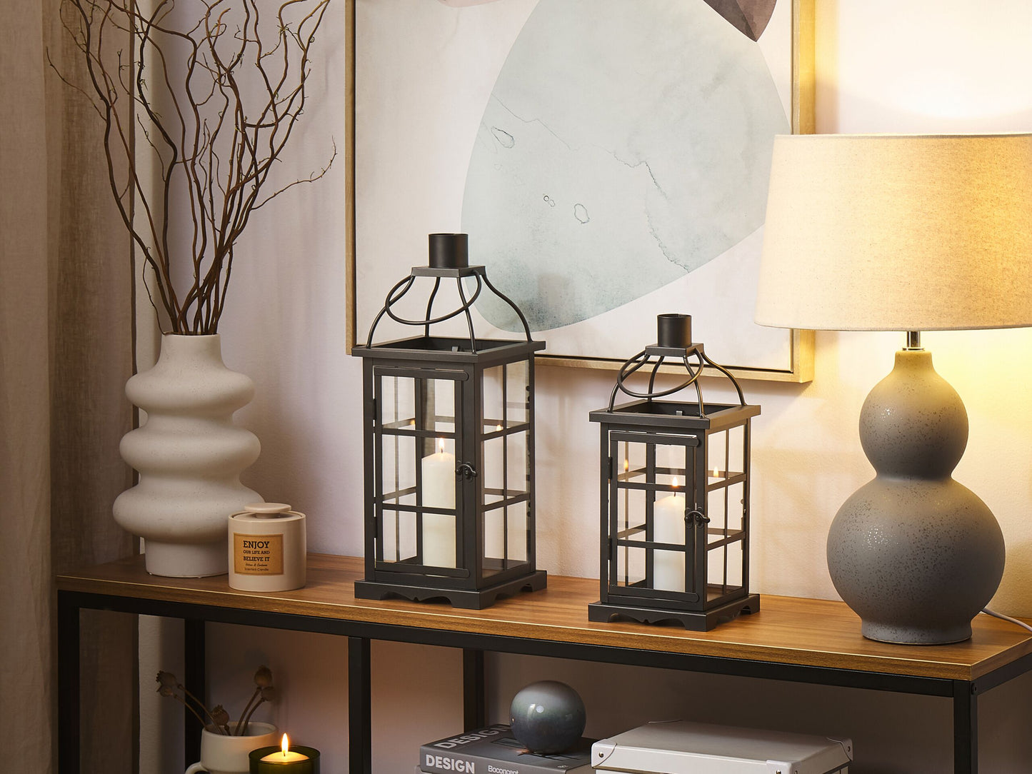 Laterne CLARA Metall 42 cm Schwarz