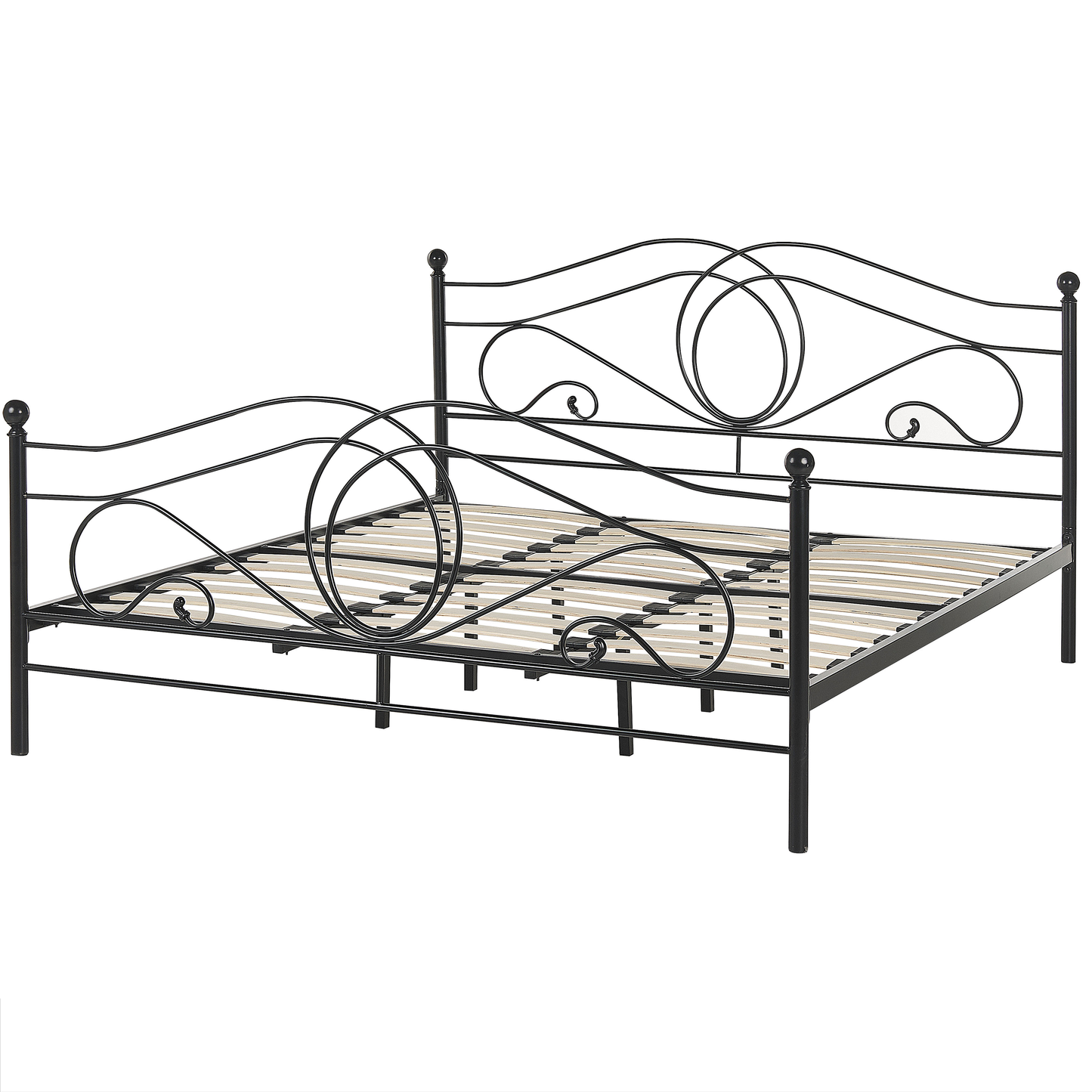 Bett mit Lattenrost Metall LYRA 180 x 200 cm Schwarz