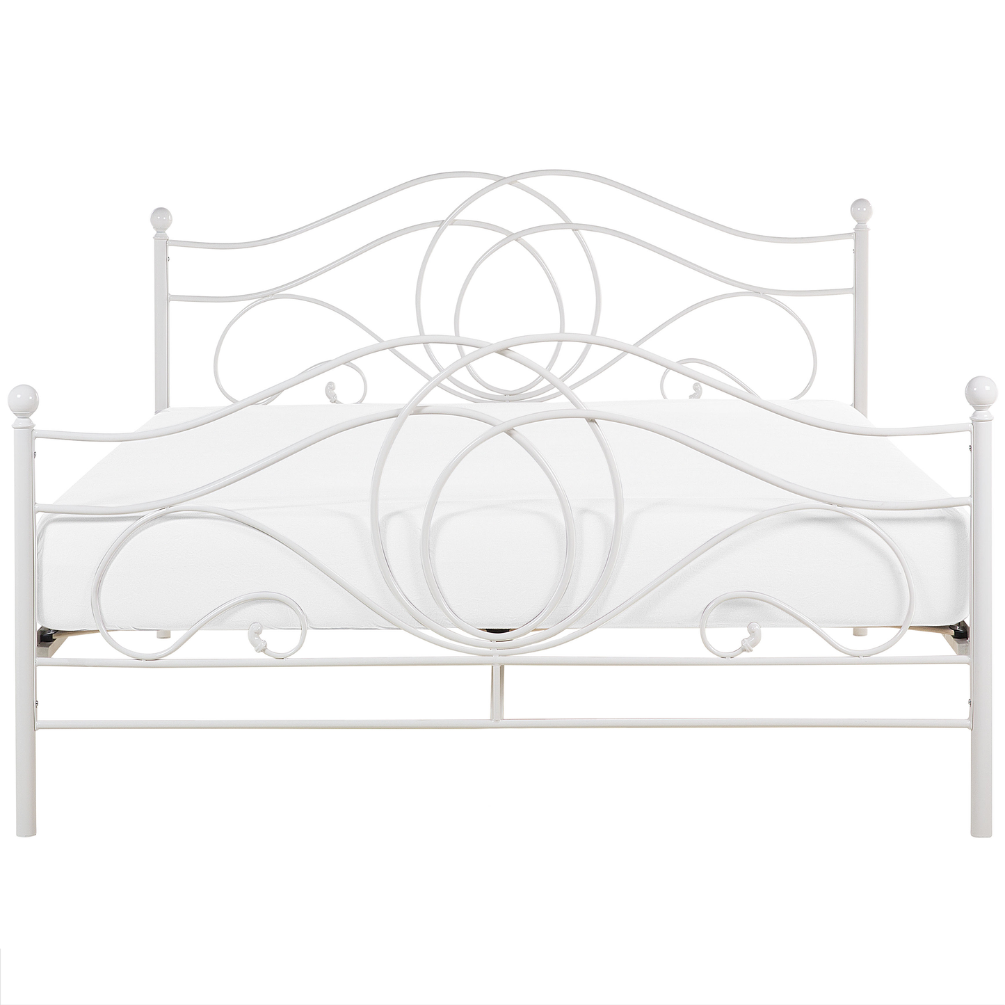 Bett mit Lattenrost Metall LYRA 160 x 200 cm Weiss