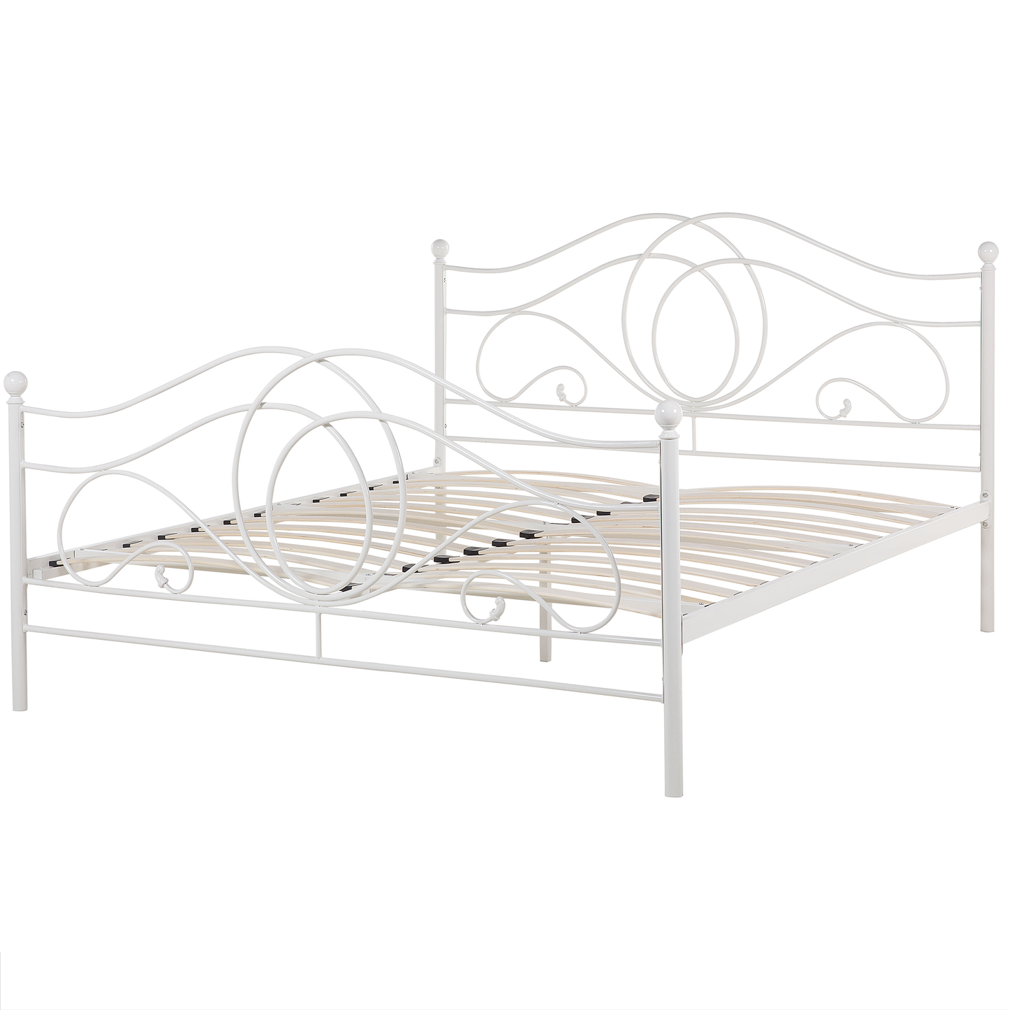 Bett mit Lattenrost Metall LYRA 160 x 200 cm Weiss