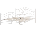 Bett mit Lattenrost Metall LYRA 160 x 200 cm Weiss