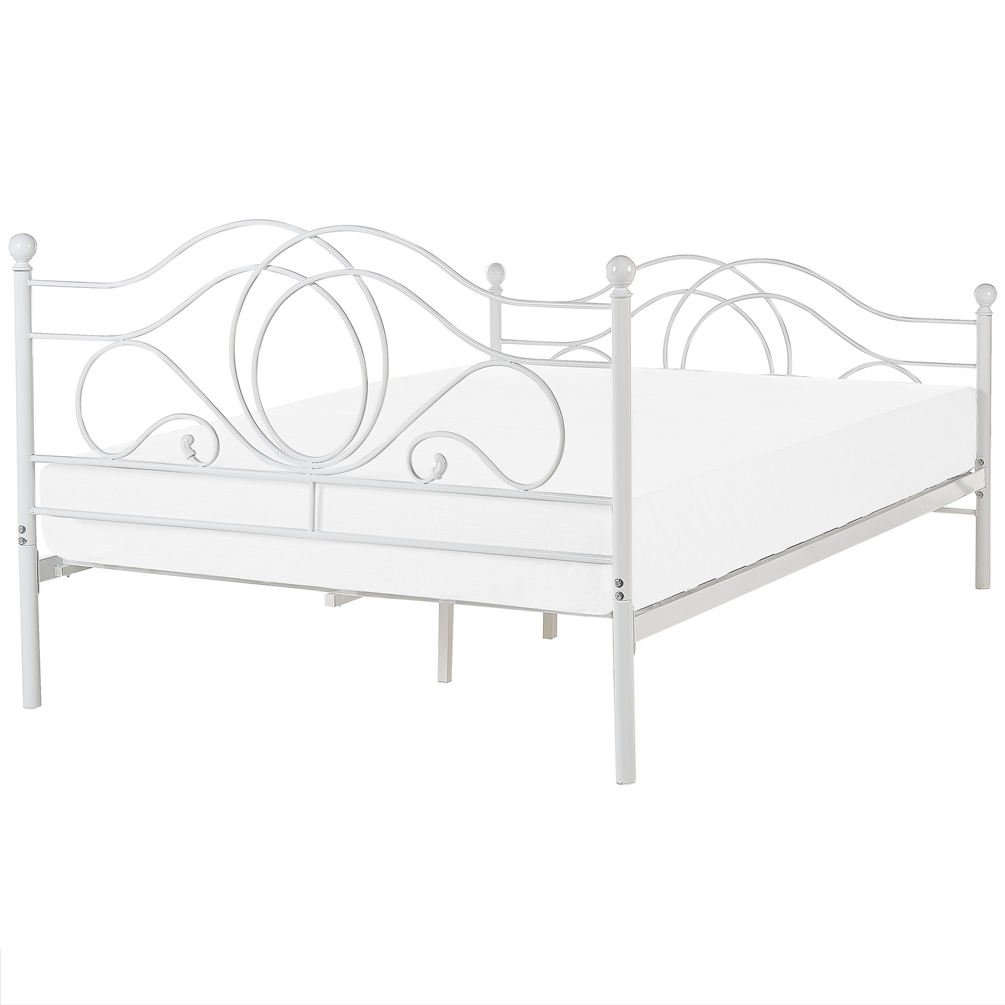 Bett mit Lattenrost Metall LYRA 160 x 200 cm Weiss