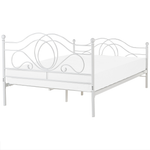 Bett mit Lattenrost Metall LYRA 160 x 200 cm Weiss