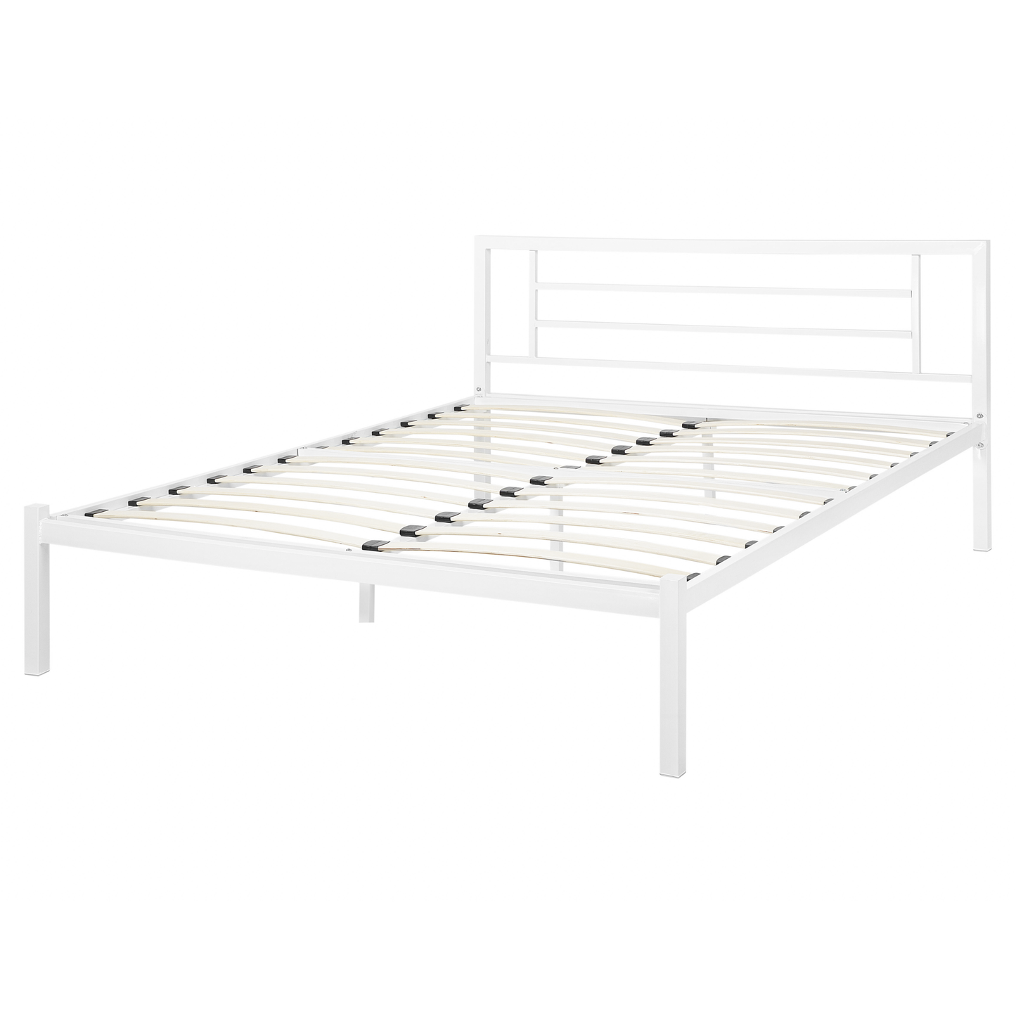 Bett mit Lattenrost Metall CUSSET 140 x 200 cm Weiss