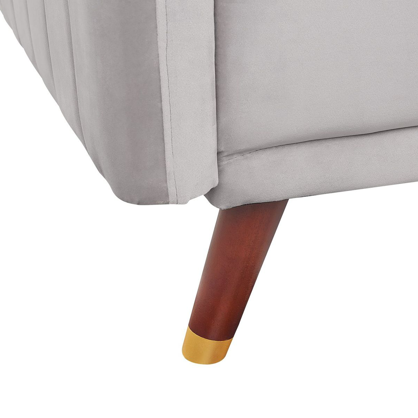 Schlafsofa Samtstoff hellgrau SENJA