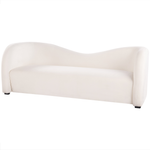 3-Sitzer Sofa Samtstoff weiss geschwungene Form VELTADA