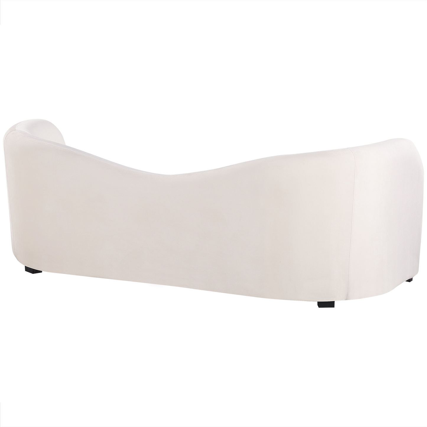 3-Sitzer Sofa Samtstoff weiss geschwungene Form VELTADA