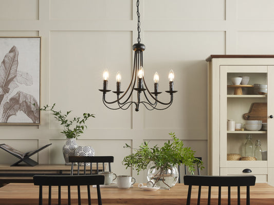 Kronleuchter Metall schwarz 5-flammig DABUS