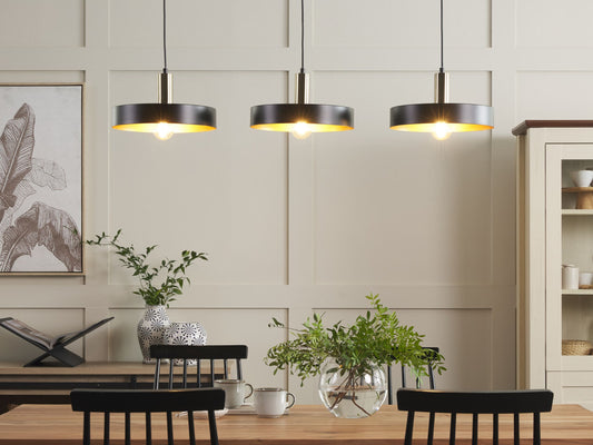 Hängelampe schwarz / gold 3-flammig HARENA