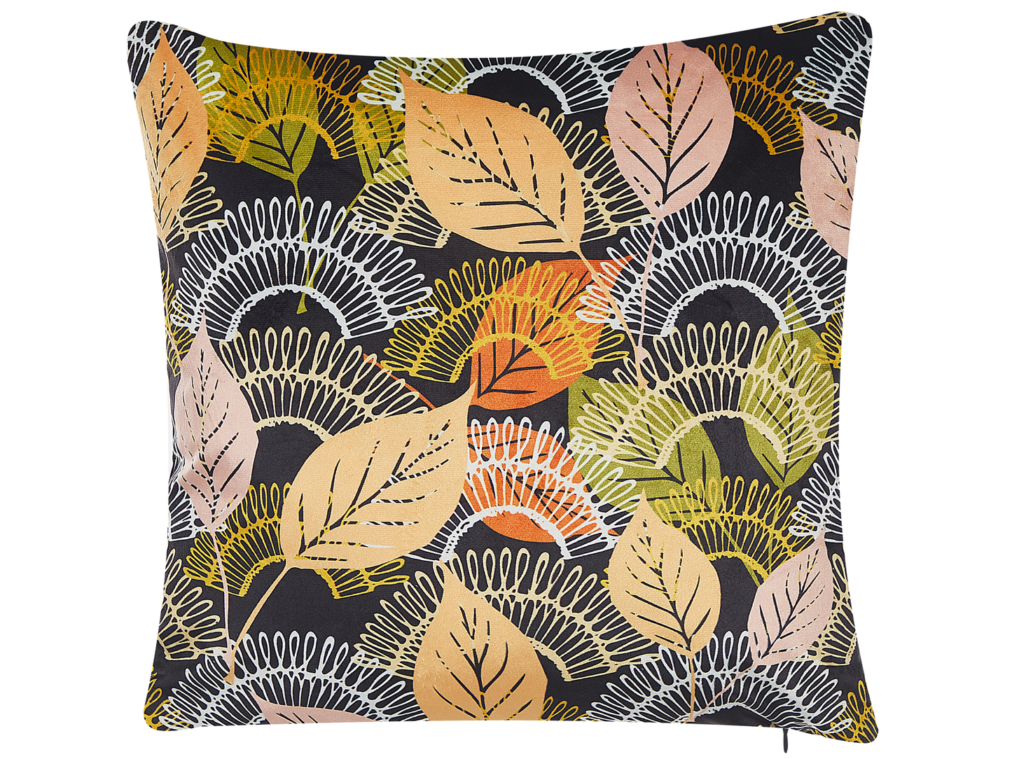 Dekokissen 2er Set LAGURUS Samtstoff 45 x 45 cm Bunt Pflanzenmuster