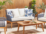 Gartenkissen 2er Set ELATI Pflanzenmuster 45 x 45 cm Marineblau