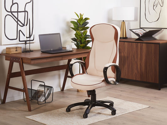 Chefsessel drehbar FELICITY Kunstleder Beige