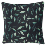 Dekokissen 2er Set TOADFLAX Samtstoff 45 x 45 cm Grün Schwarz Pflanzenmuster