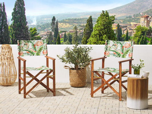 Gartenstuhl 2er Set CINE Akazienholz Dunkelbraun