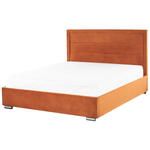 Bett mit Stauraum Samtstoff ROUEN 180 x 200 cm Orange