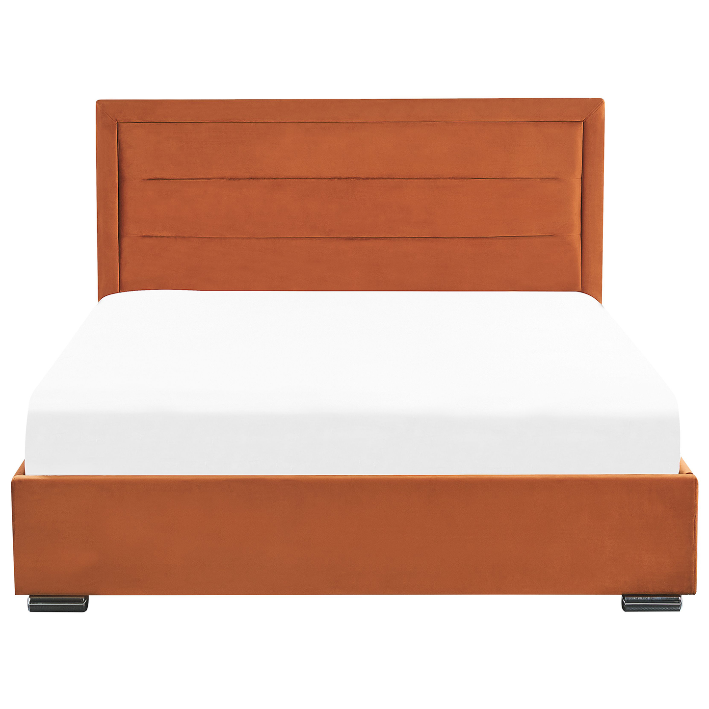 Bett mit Stauraum Samtstoff ROUEN 180 x 200 cm Orange