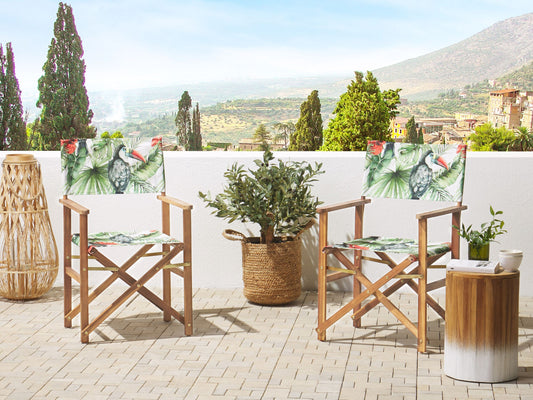 Gartenstuhl 2er Set CINE Akazienholz Grün