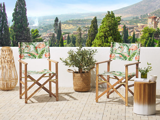 Gartenstuhl 2er Set CINE Akazienholz Rosa