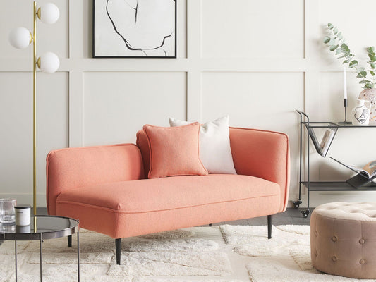 Chaiselongue Bouclé pfirsichrosa rechtsseitig CHEVANNES