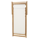 Liegestuhl Akazienholz hellbraun Textil weiss / mehrfarbig Kamillemuster 2er Set ANZIO