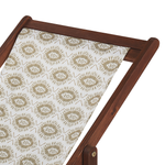 Liegestuhl Akazienholz dunkelbraun Textil weiss / beige Bohomuster 2er Set ANZIO