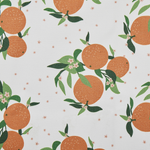 Liegestuhl Akazienholz dunkelbraun Textil weiss / mehrfarbig Orangenmotiv 2er Set ANZIO