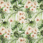 Liegestuhl Akazienholz dunkelbraun Textil weiss / grün Blumenmuster 2er Set ANZIO