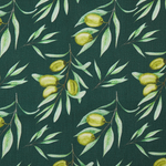 Liegestuhl Akazienholz dunkelbraun Textil weiss / grün Olivenzweigmotiv 2er Set ANZIO