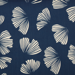 Liegestuhl Akazienholz dunkelbraun Textil weiss / marineblau Blumenmuster 2er Set ANZIO